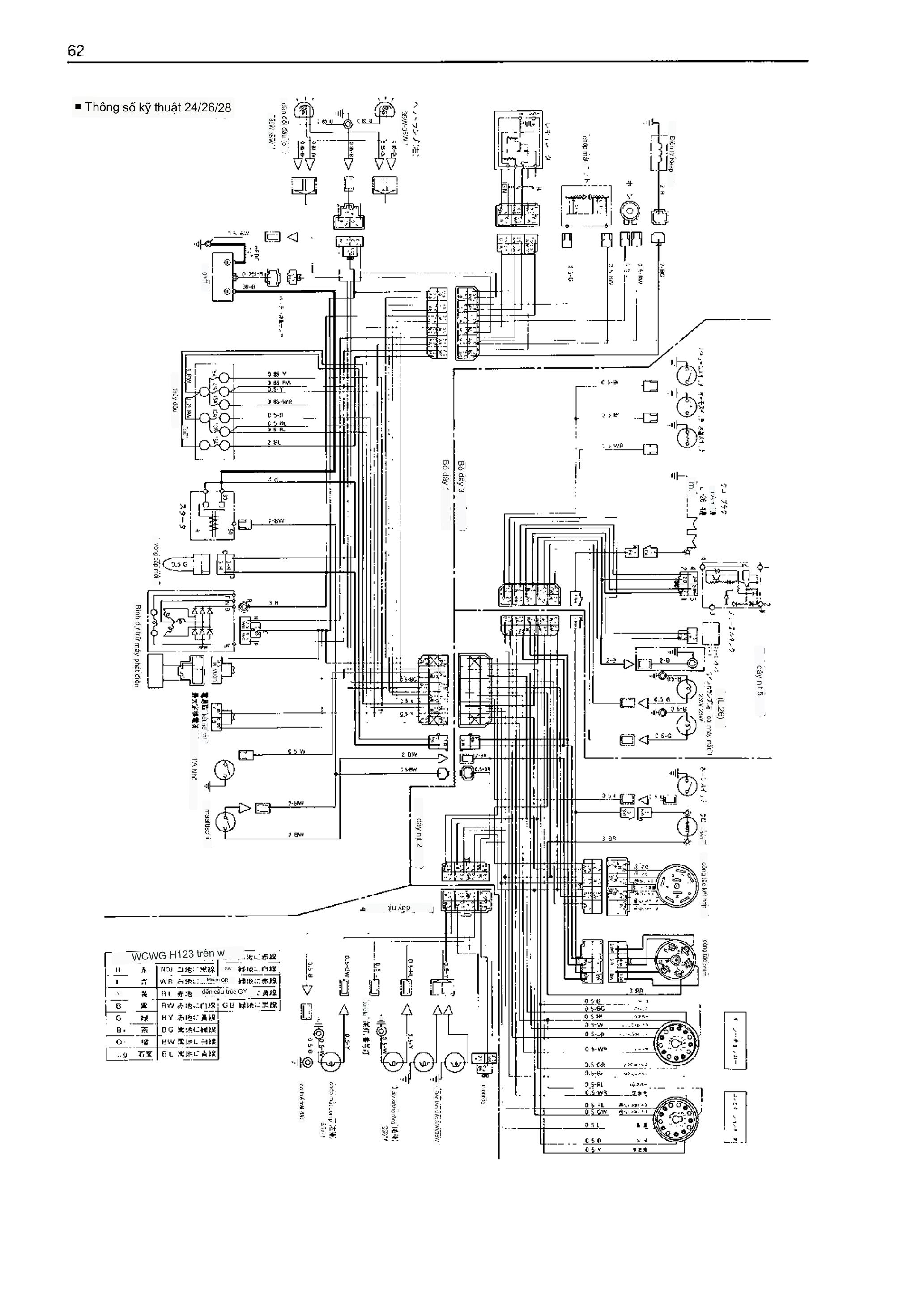 SƠ ĐỒ MẠCH ĐIỆN MÁY KÉO KUBOTA L1-24,L1-26,L1-28